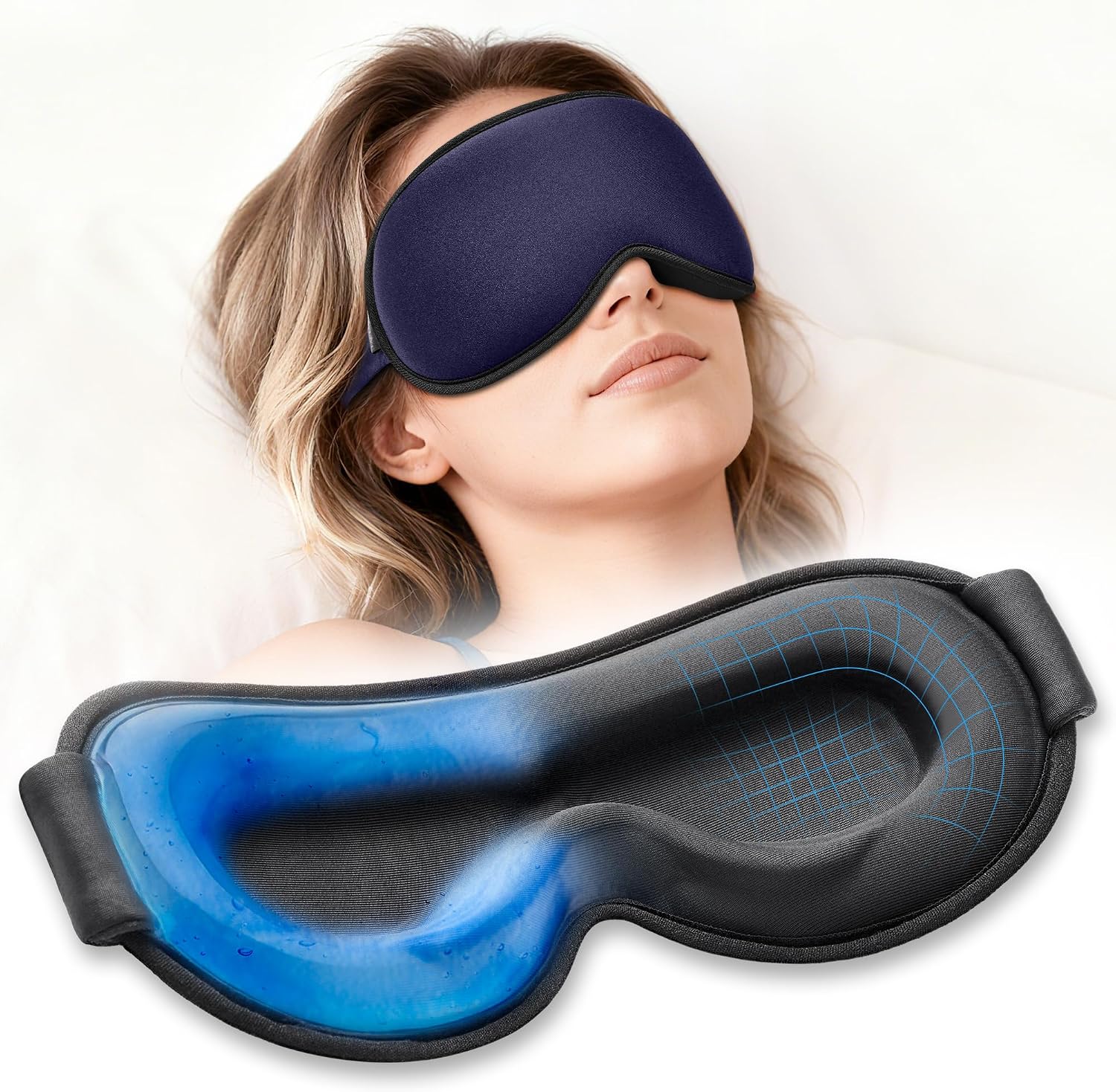 IceShades Reusable Hot & Cold Gel Eye Mask – Black
