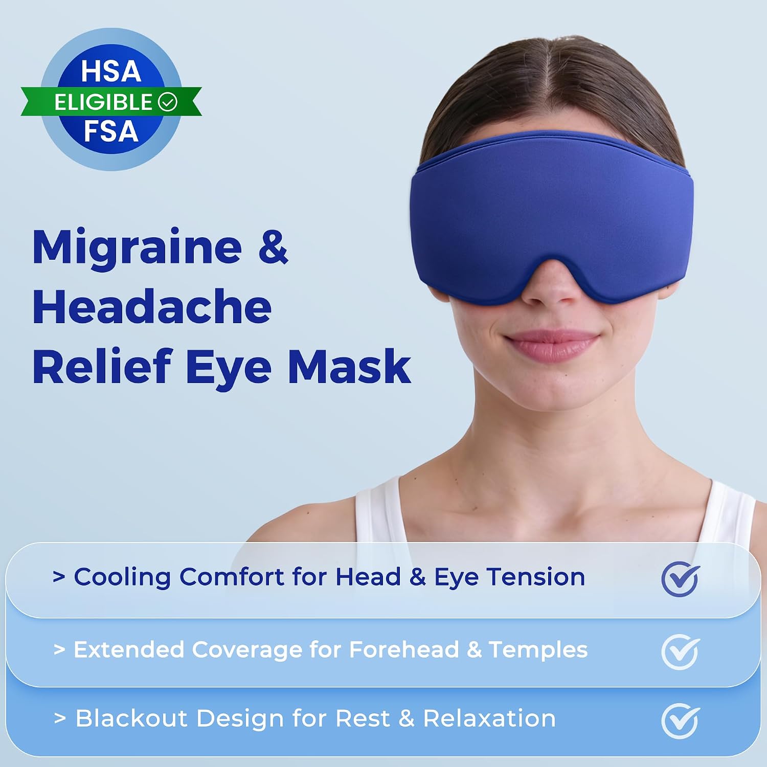 FACEMOON 3D Cooling Weighted Sleep Mask – Blue